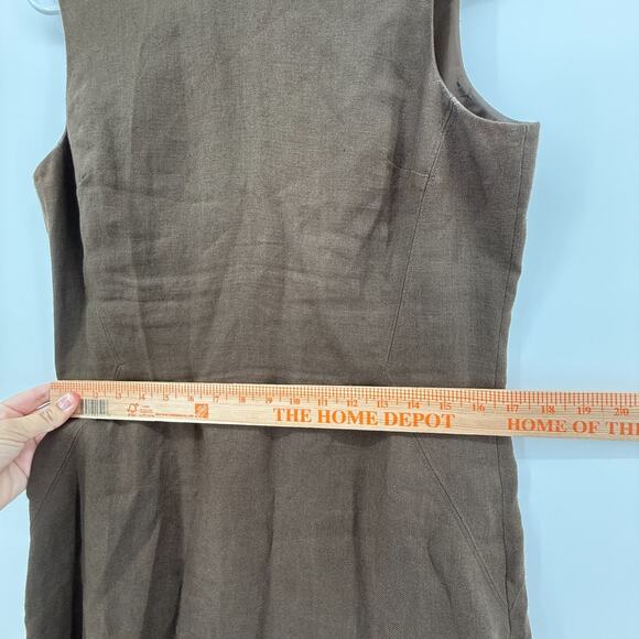 Talbots Brown Linen Sheath Dress Church Office Career Sleeveless Women's Sz 10 - Picture 13 of 14